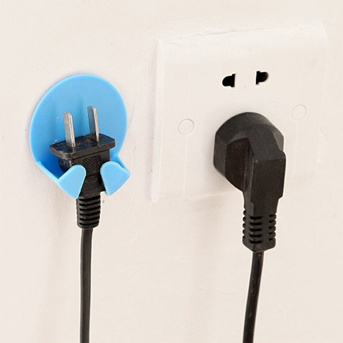 Túi 02 Móc Núm Treo Phích Cắm Dán Tường - Giá Đỡ Giắc Cắm Dây Điện Chịu Lực (Chọn Số Lượng)