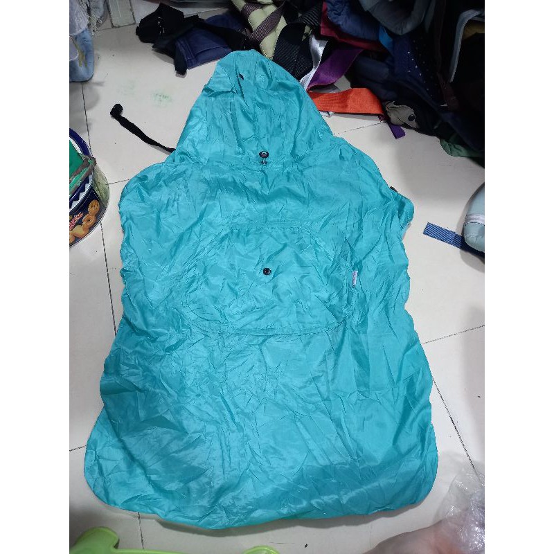 Choàng địu đi mưa poteau xanh cho bé ms12