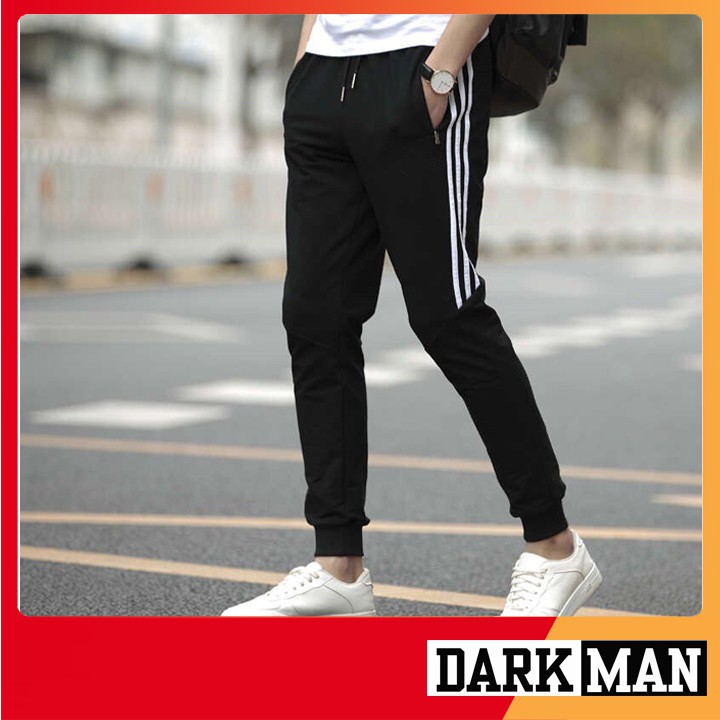 Quần jogger nam, quần nỉ nam 3 sọc thể thao ống côn QTD001 | WebRaoVat - webraovat.net.vn