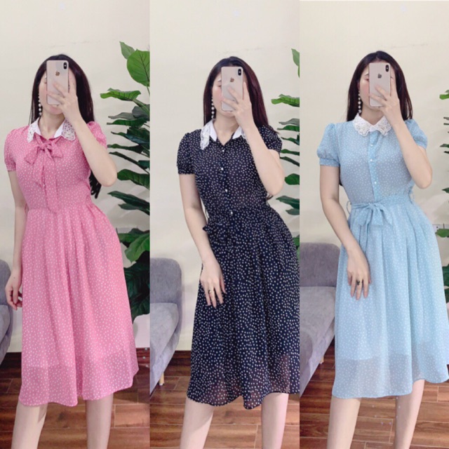 Váy xoè cổ đá sang chảnh