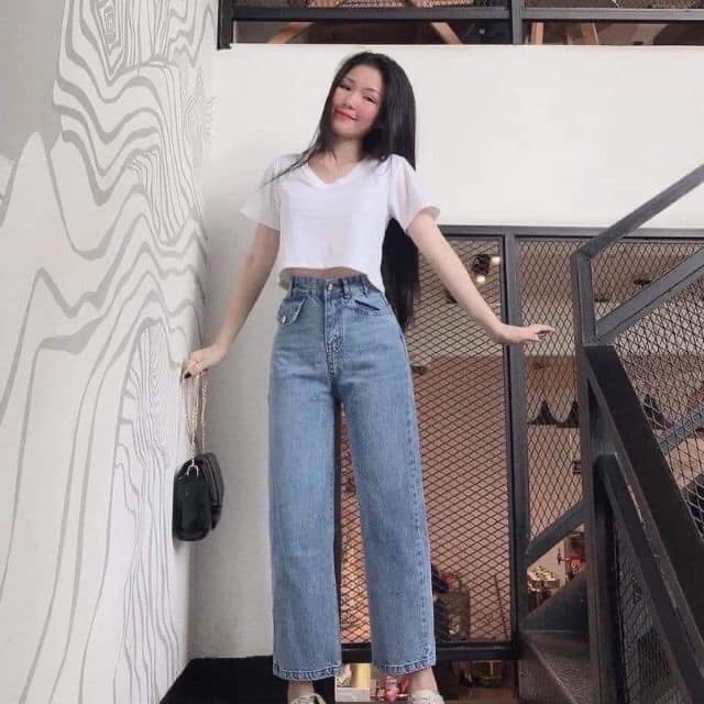 Quần bò ống rộng kèm ảnh thật | BigBuy360 - bigbuy360.vn