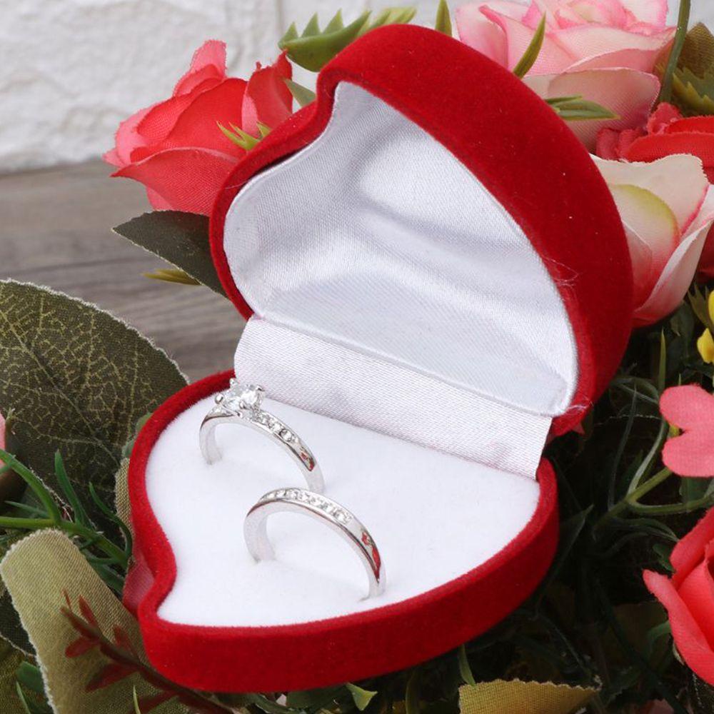 Hộp Đựng Trang Sức Bằng Nhung Sang Trọng|Hộp Trưng Bày Nhẫn Hình Trái Tim Tinh Tế