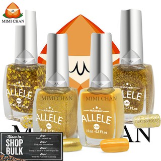 Các Màu Vàng Quý Phái, Kim Tuyến, Bạc, Nhũ Sơn Móng Tay Allele - AE01 Chai 15ml, Tone Màu Không Độc Hại