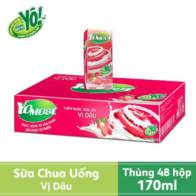 Thùng sữa YOMOST 170ml  {Dâu,cam,lựu,việt quất }