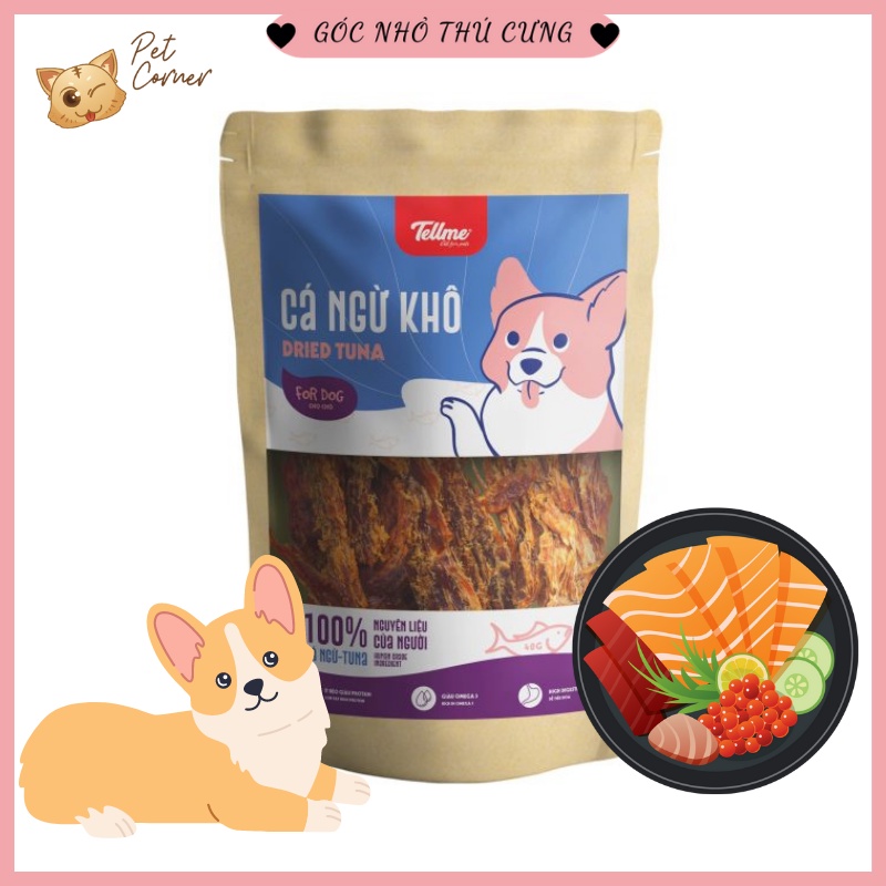 Cá ngừ khô cho chó Tellme 40g - Đồ ăn vặt bổ sung dinh dưỡng cho thú cưng