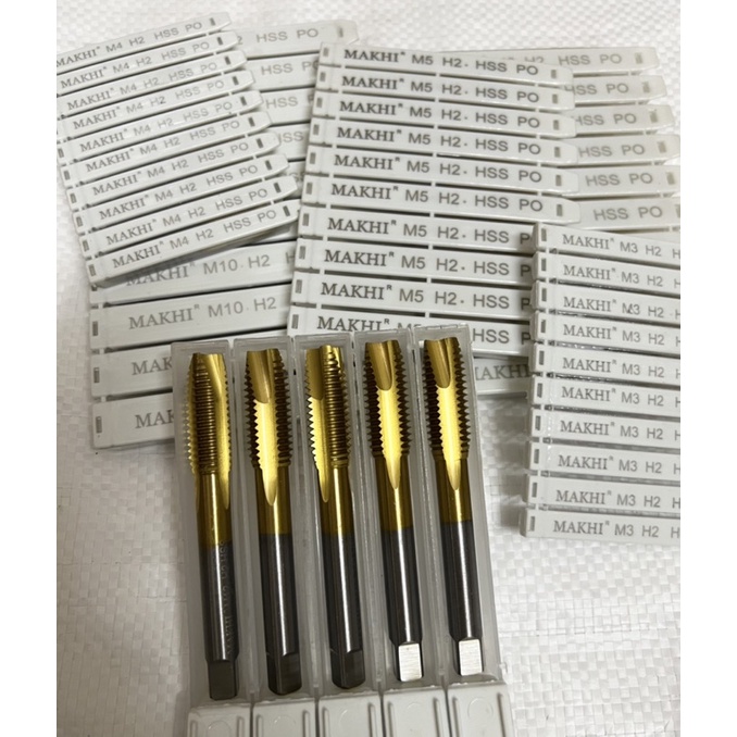 Bộ Taro 7 cây HSS phủ Tin cao cấp hiệu MAKHI, từ M3 đến M12mm, chuyên taro thép