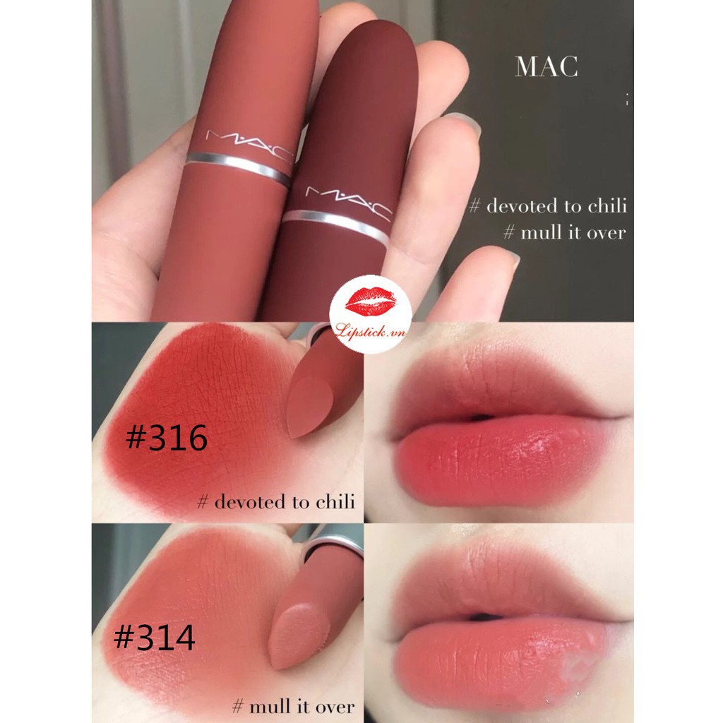 Son Mac Matte, Son Mac Rettro Matte 707 Ruby Woo/Lady Danger 607, Full Size 3g đủ màu có bill