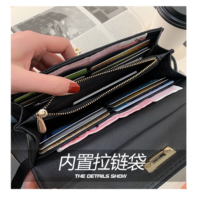 Ví Dài Đựng Thẻ Có Khóa Họa Tiết Vỏ Quả Vải Thời Trang Âu Mỹ Dành Cho Nữ