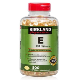 Thực phẩm bổ sung viên uống Kirkland Signature Vitamin E 400 IU Đẹp Da, Làm Chậm Lão Hóa