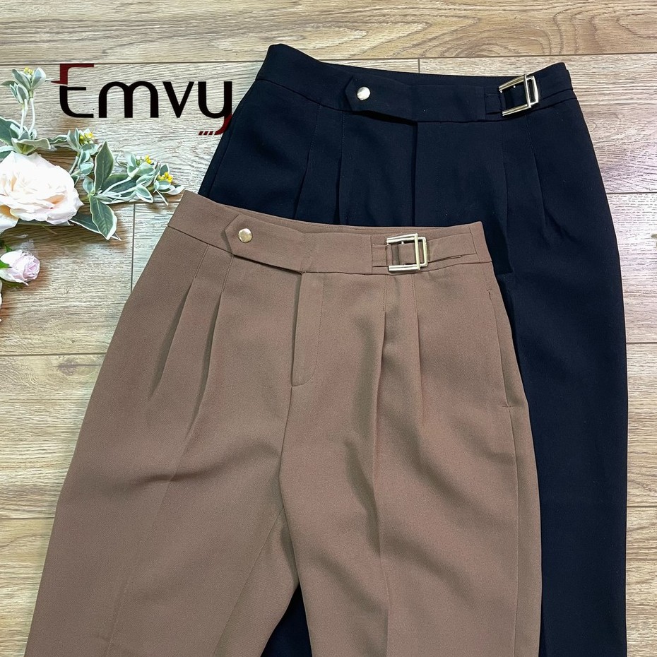 [Mã WASTMAY giảm 15% tối đa 30K đơn 150K] Quần Baggy nữ công sở chất kaki mịn co dãn Emvy - Q2 | BigBuy360 - bigbuy360.vn