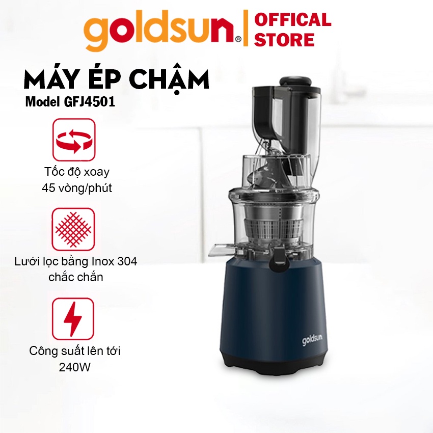 Máy ép chậm Goldsun 240W tốc độ 45 vòng/phút - Hàng chính hãng bảo hành 12 tháng trên toàn quốc GFJ4501