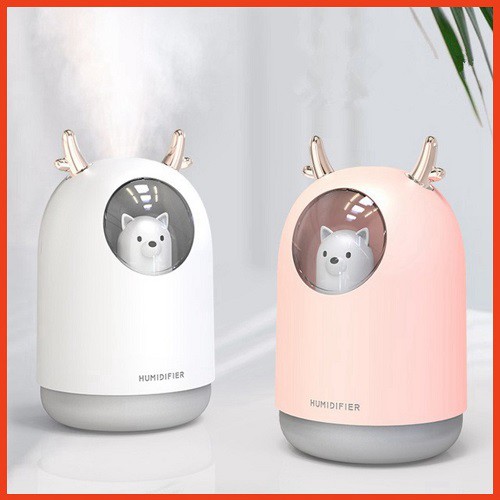 [ 𝑯𝑨̀𝑵𝑮 𝑪𝑨𝑶 𝑪𝑨̂́𝑷 ] Máy xông tinh dầu Mini   hình gấu HUMIDIFIER dễ thương tự động ngắt khi hết nước