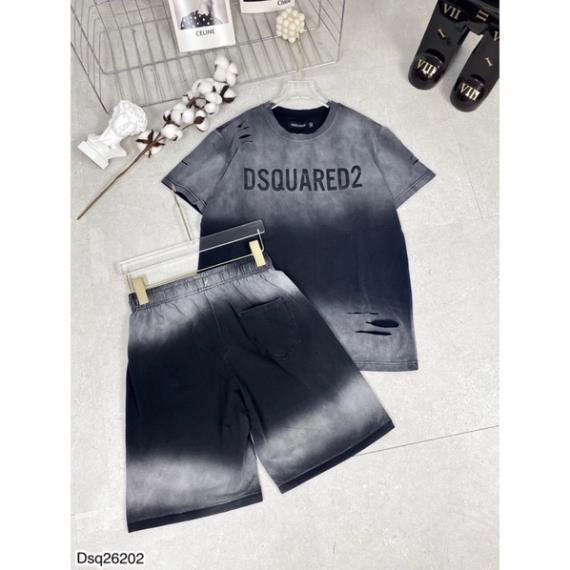 Quần Áo Nam DSQ Loang In Chữ Xịn Xò - Bộ DSQ Nam Rách Siêu Chất