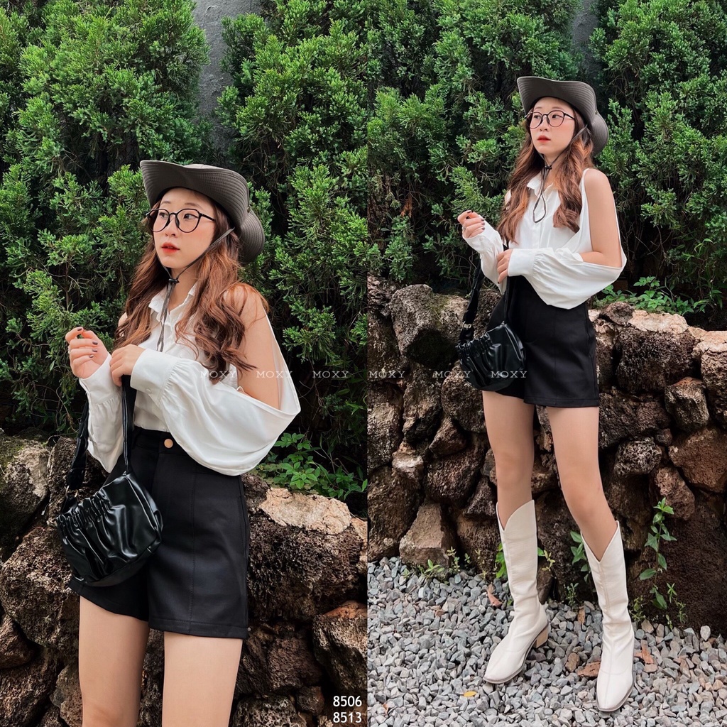 SP008506-Áo somi xẻ tay