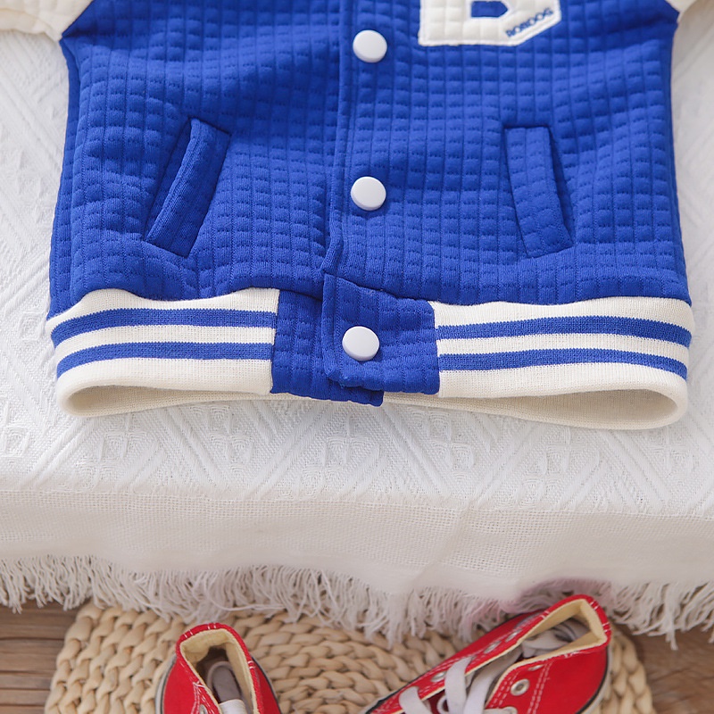 Áo Khoác Bóng Chày Tay Dài In Chữ Thời Trang Cho Bé Trai