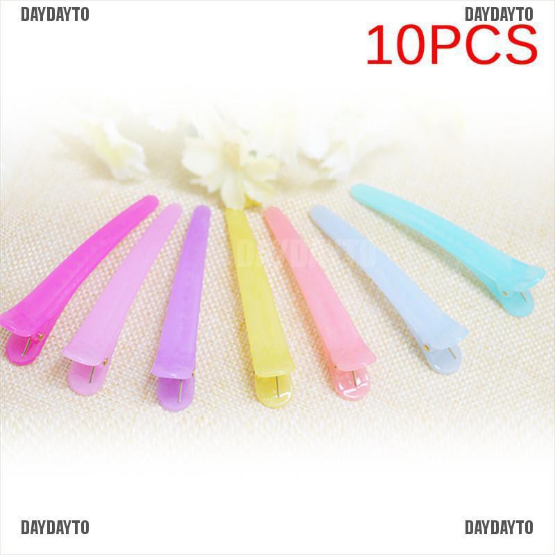 Set 10 Kẹp Tóc Răng Cá Sấu Bằng Nhựa Nhiều Màu Sắc DIY