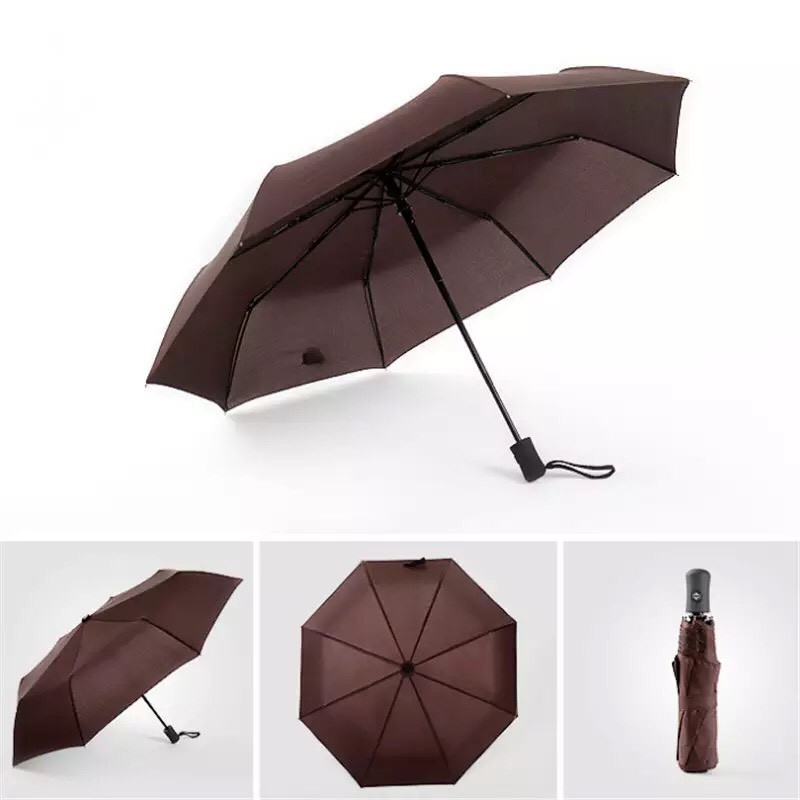 Hàng Xuất Nhật Ô Dù Đi Mưa Mở Nút Tự Động Thiết Kế Bằng Thép 304 Chống Gỉ Chắc Chắn Và Bền Đẹp đường kính 105 cm màu nâu