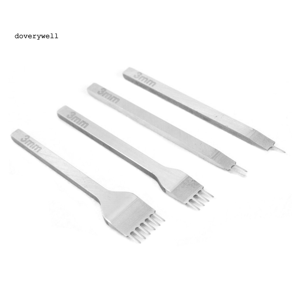 Set 4 Dụng Cụ Đục Lỗ Làm Đồ Da Thủ Công 3 / 4 / 5 / 6mm 1 /2 / 4 / 6 Lỗ Chuyên Dụng Chất Lượng Cao