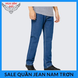 Siêu Sale Quần Jean Nam Trơn Quần Bò Ống Suông Trung Niên Chất Vải Cứng Không Co Dãn-MS013