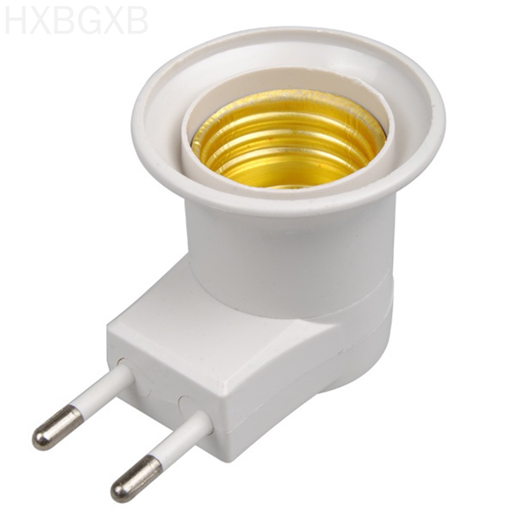 Đui đèn led E27 chuyển đổi đầu cắm sang ổ cắm EU có công tắc bật/ tắt