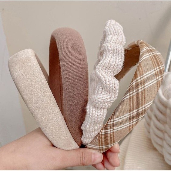 Băng Đô Cài Tóc Màu Cà Phê Phong Cách Retro Hàn Quốc Mới 2021