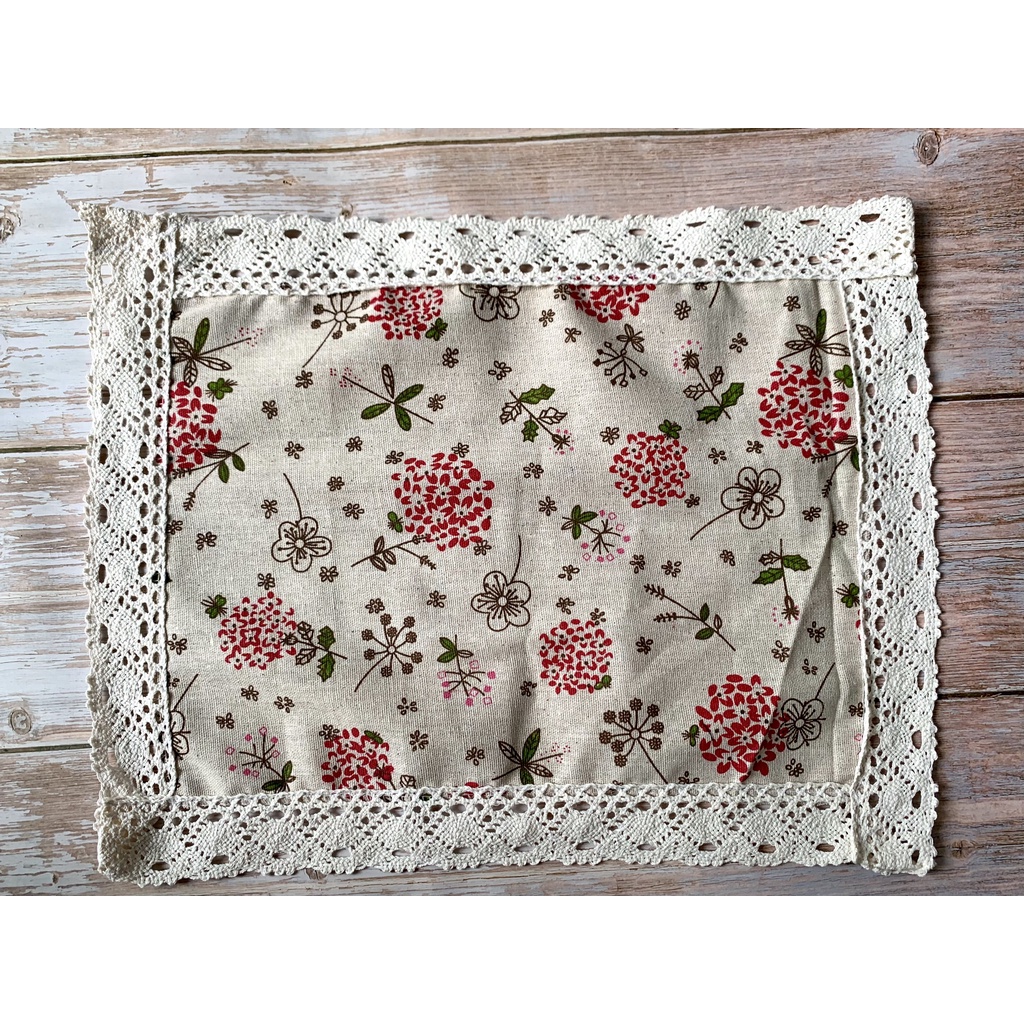 [30*40cm] Tấm lót ly cốc, lót bình hoa, tấm lót bàn ăn viền ren phong cách vintage