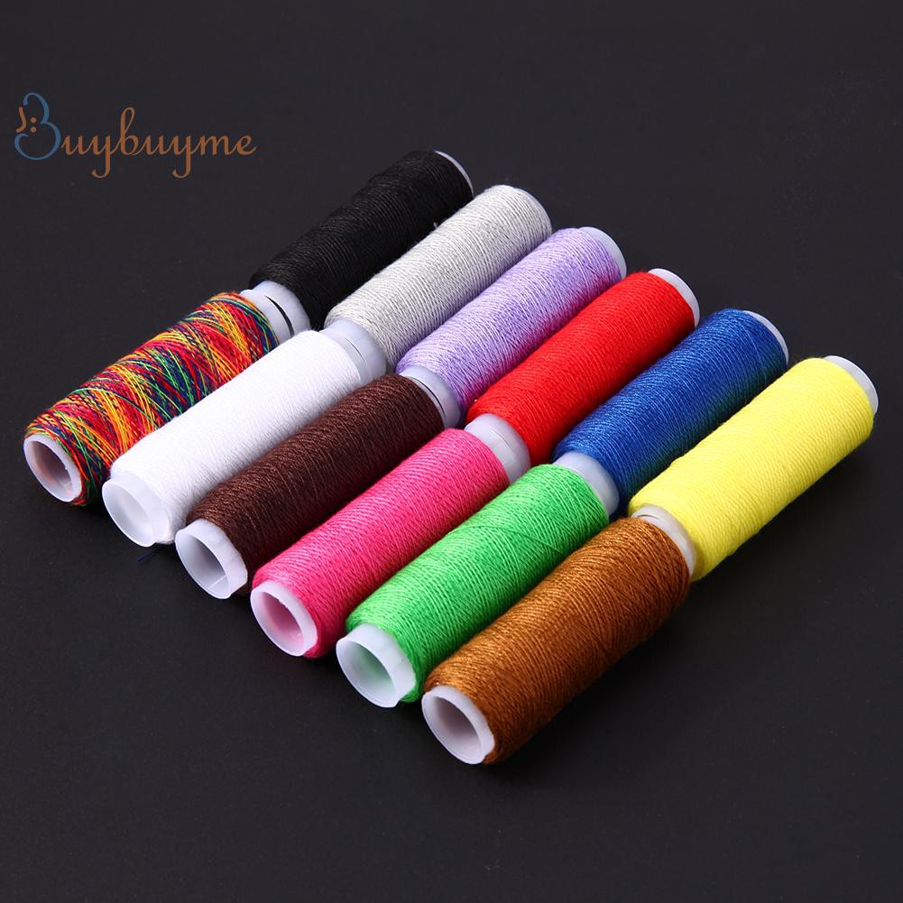 Bộ 12 cuộn chỉ màu bằng polyester dùng trong may vá kích thước 5x2x2cm