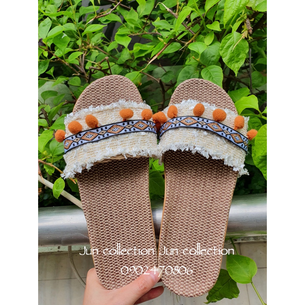 Dép cói thủ công quai ngang phiên bản đặc biệt handmade vintage, đi biển, đi chơi, dạo phố