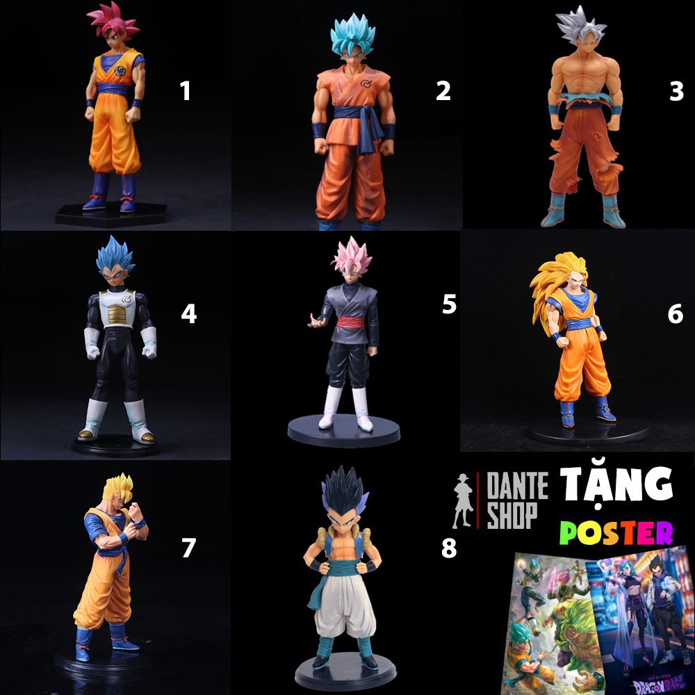 Mô Hình Figure Dragon Ball - Super Son Goku, Goku Black, God Gohan, Gogeta, Vegeta [Tặng Poster]