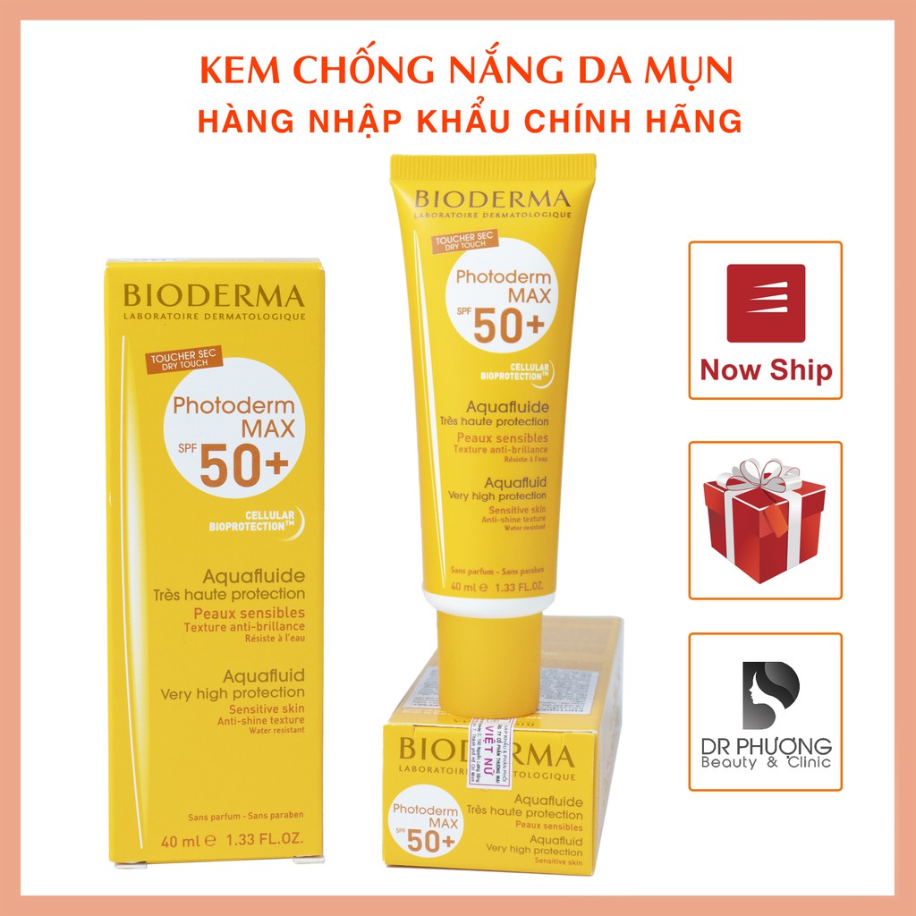 Kem chống nắng Bioderma Photoderm Max aquafluid không màu (40ml)