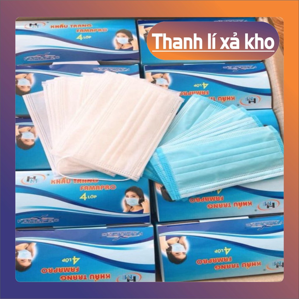 [RẺ VÔ ĐỊCH]  HỘP KHẨU TRANG Y TẾ  4 LỚP 50 CHIẾC KHÁNG KHUẨN ,NGĂN NGỪA KHÓI BỤI ĐỘC HẠI. LỖI 1 ĐỔI 1