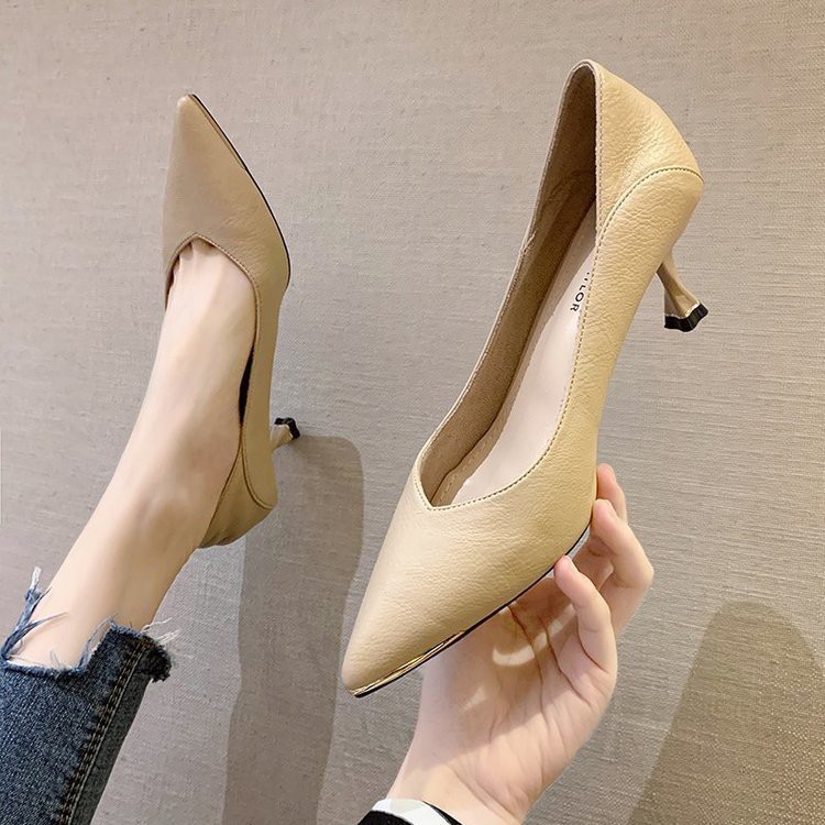 Giày Cao Gót ❤️FREESHIP❤️ Giày Nữ chất liệu Da PU, điệu phần đầu mũi Thanh Lịch, Sang Trọng Y17