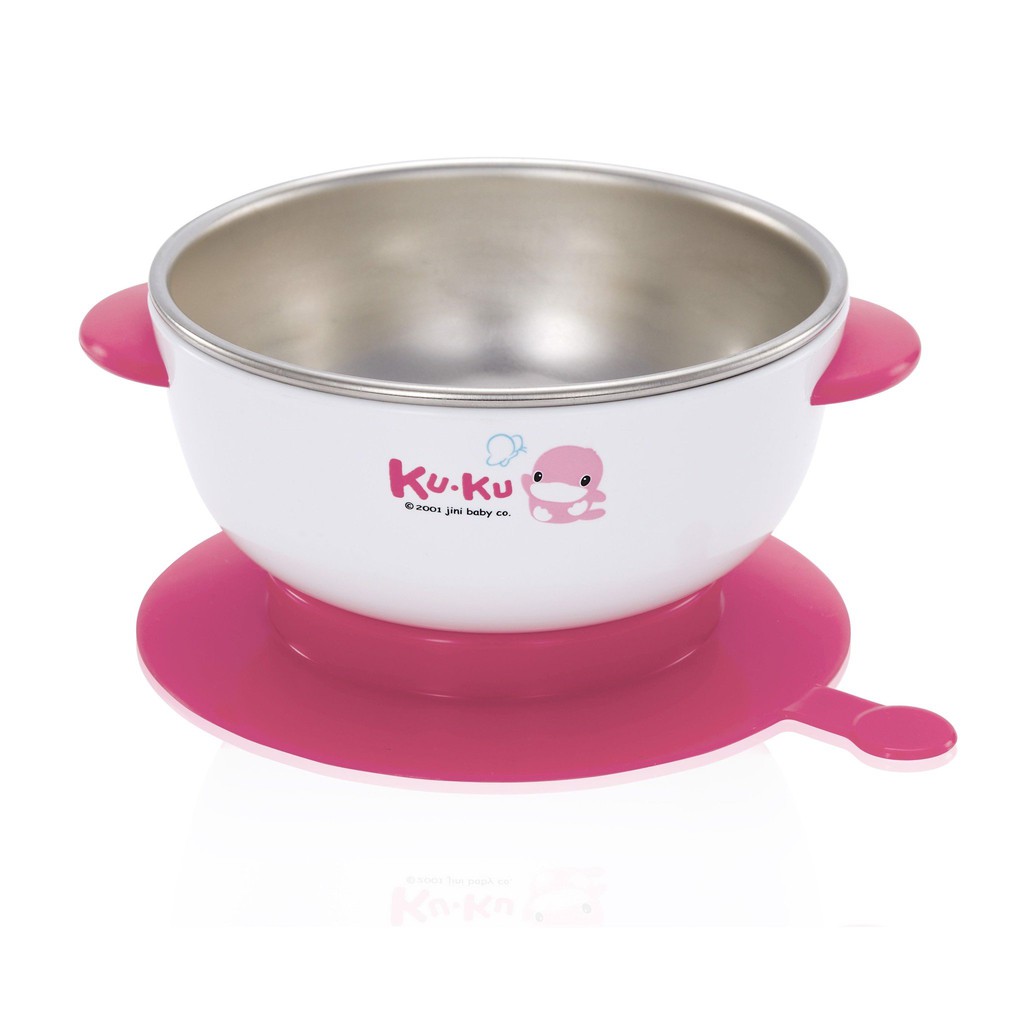 CHÉN ĂN CHO BÉ KUKU INOX CÓ ĐẾ DÍNH KUKU - KU5464