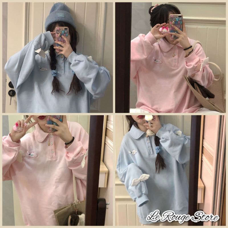 [ORDER] Áo nỉ sweater thêu hình đáng yêu xinh xắn kiểu Hàn Quốc