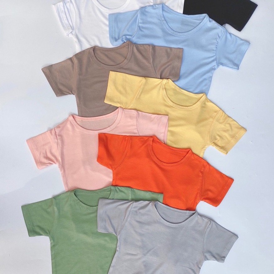 Áo Thun Trơn Cho Bé️🎽Cotton 100% co giãn 4 chiều thấm hút mồ hôi cực tốt,dành cho bé từ 6-20kg,hàngcó sẵn