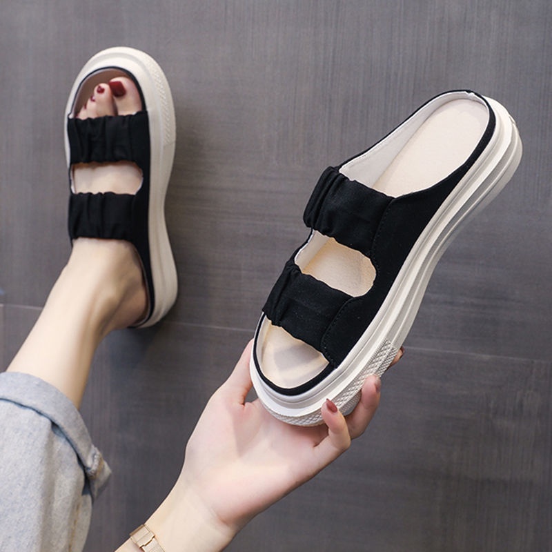 Giày Sandal Vải canvas Hở Ngón Thời Trang Cho Nữ