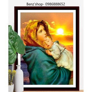 Tranh đính đá ( giá sỉ) Đức mẹ Mari bồng con VS460 (66*50cm)- tự đính