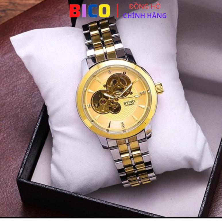 Đồng hồ nam BYINO, đồng hồ chính hãng cơ dây kim loại mặt 42, BH 24 tháng, hàng loại 1 mã A9