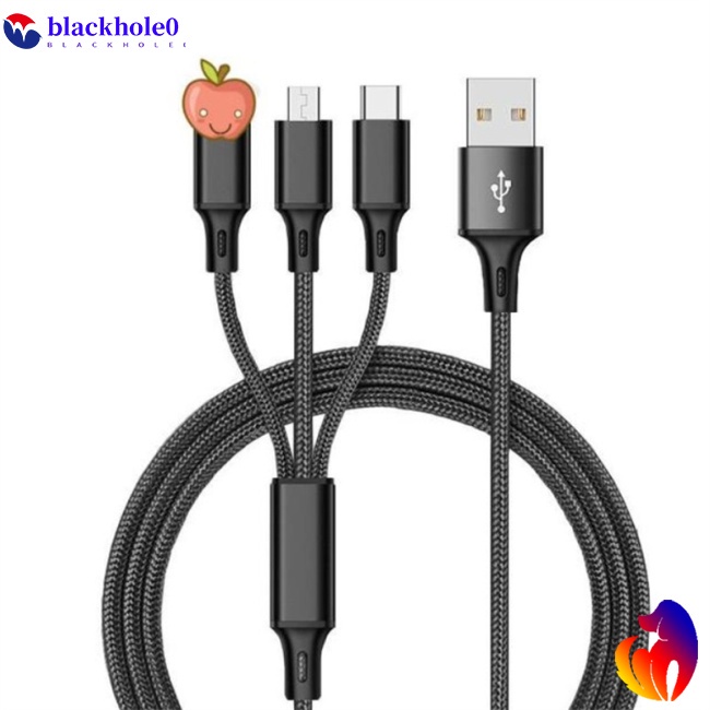 Dây Cáp Sạc Nhanh 2a Lõi Đồng 3 Trong 1 Chống Trầy Dành Cho Điện Thoại Di Động