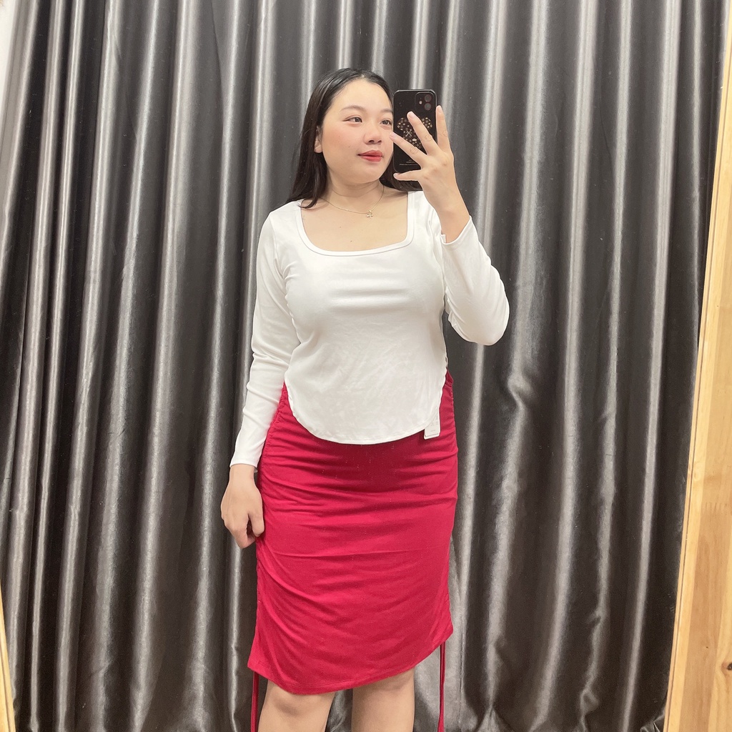 Áo Thun Bigsize Nữ Tay Dài Tôn Dáng Tôn Eo,Áo Thun kiểu Croptop Size Lớn Chất Thun Borib Ôm Body MÃ TD5