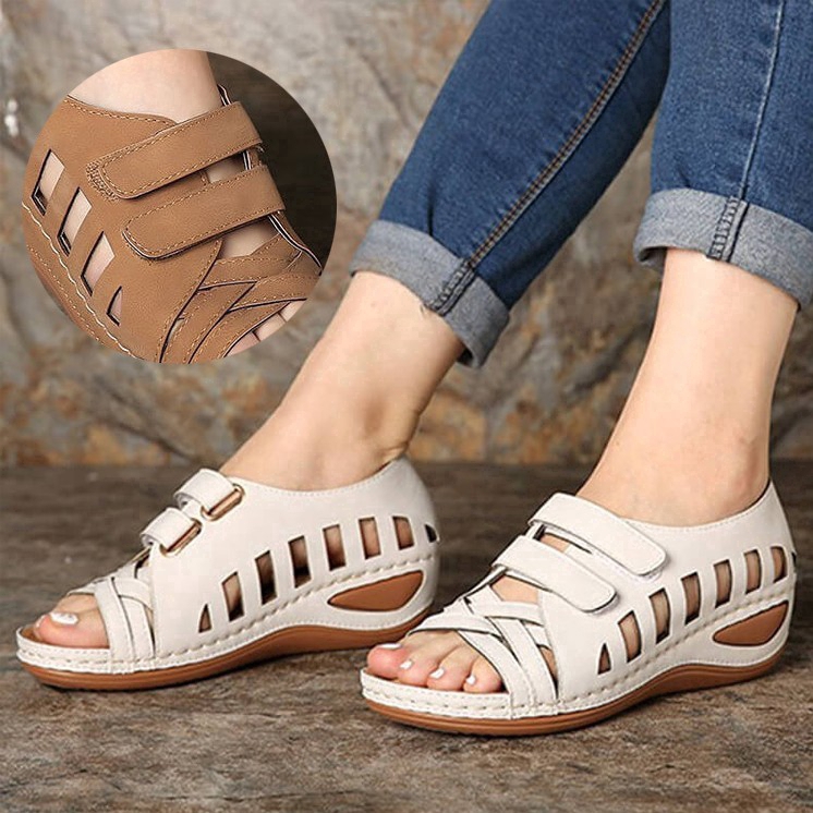 Giày Sandal Nữ Đế Xuồng Quai Dán