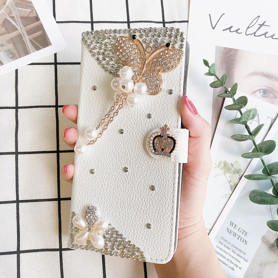 Ốp Iphone Bao da Kèm Ví Tiện Lợi Đính Đá Sang Trọng 6splus, 7plus/8plus, XR, Xsmax, 11, 11pro