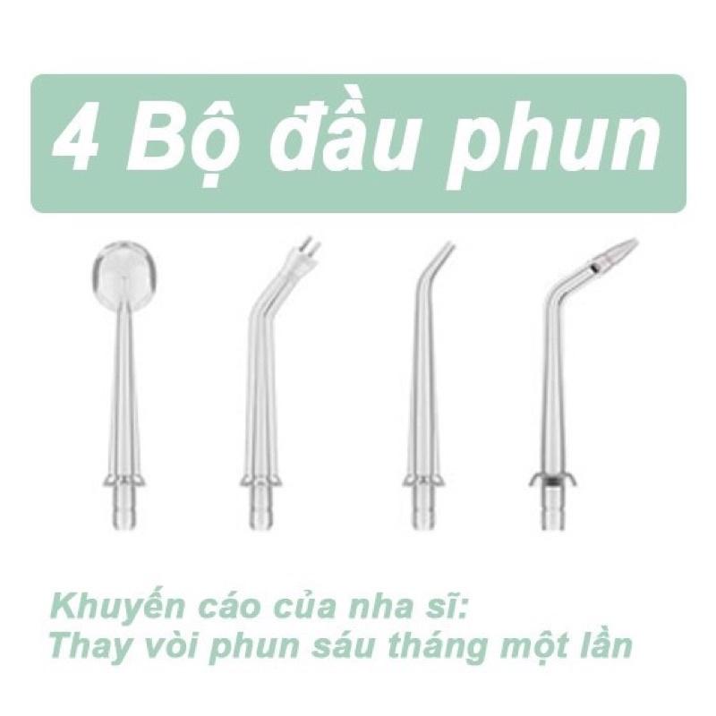 Máy Tăm Nước Vệ Sinh Răng Miệng Oral Irigator Tặng Kèm 4 Đầu Phun