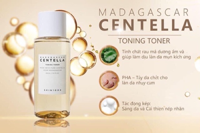 Toner rau má nước hoa hồng rau má Madagascar centella skin 1004 toning toner - Chính hãng