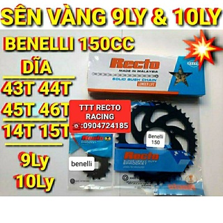 NHÔNG SÊN DĨA BENELLI 150CC DĨA 43T 44T 45T 46T NHÔNG 14T 15T CHÍNH HÃNG RECTO