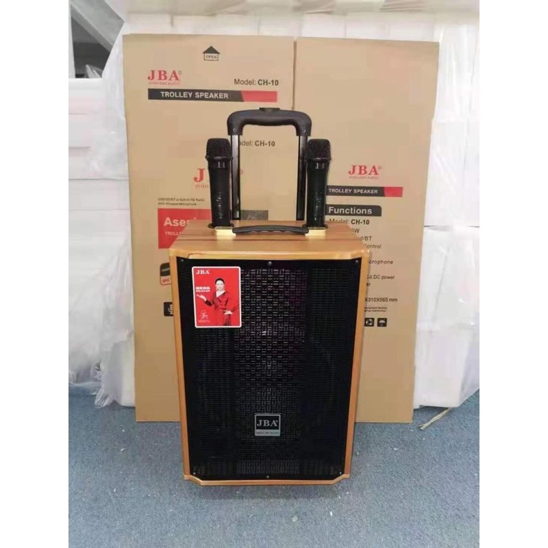 Loa Kéo JBA CH8 Bass 20 và JBA CH10 bass 25, Âm thanh tinh khiết, kèm 2 mic, có khiển từ xa