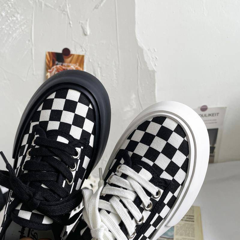 Giày nữ thể thao Kaibang kẻ caro siêu đẹp 3 phối màu cao cấp