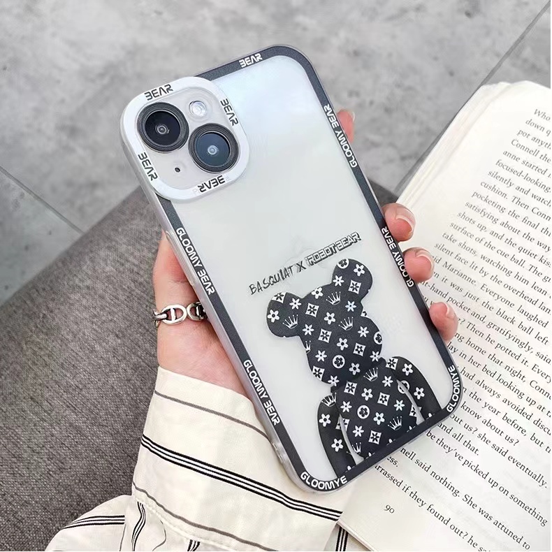 Ốp điện thoại hình gấu LV X cho iphone 13ProMax i13 13pro 11 Pro Max i11 iX Xlus 8plus 7 PLUS XR Xs MAX 12Pro 12ProMax
