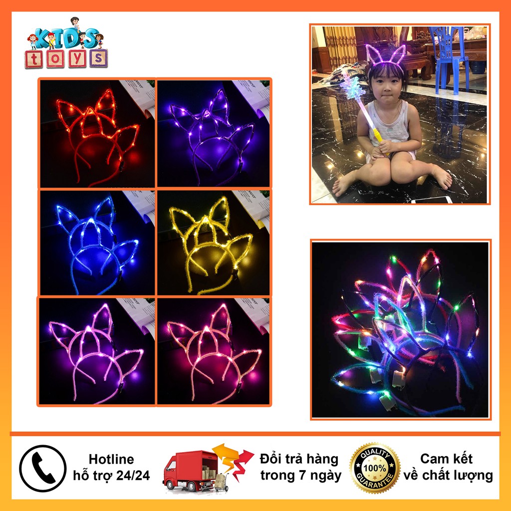 Bờm tóc tai thỏ phát sáng cho bé