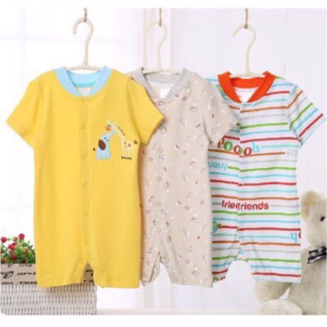 Set 3 áo liền quần đùi Carter xuất dư cho bé trai/ bé gái 3-12 tháng